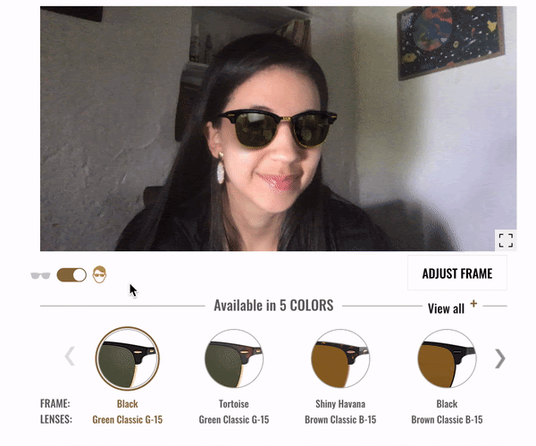 Trying on Ray-Ban sunglasses using AR technology