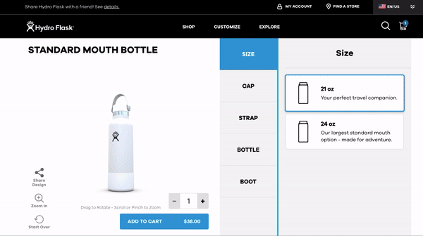 Hydro Flask 3D Personalization