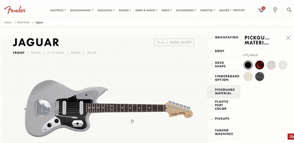 Fender Guitars 3D Customization